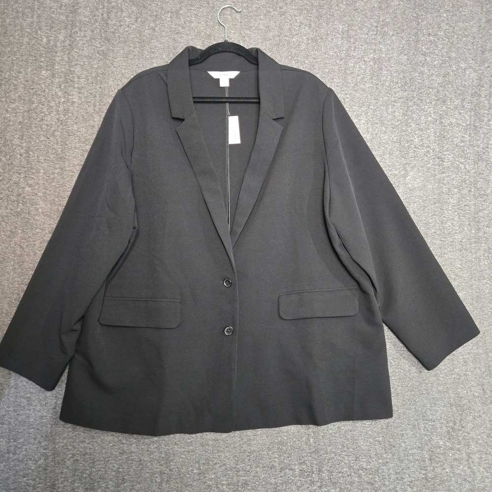 Old Navy Women's Blazer Suit Jacket Plus Sz 2X Black Relaxed Fit‎ 2 Button